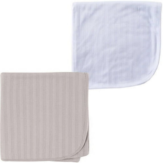 Touched by Nature Baby Boys' Organic Cotton Swaddle Blanket, 2-Pack, Choose Your Color