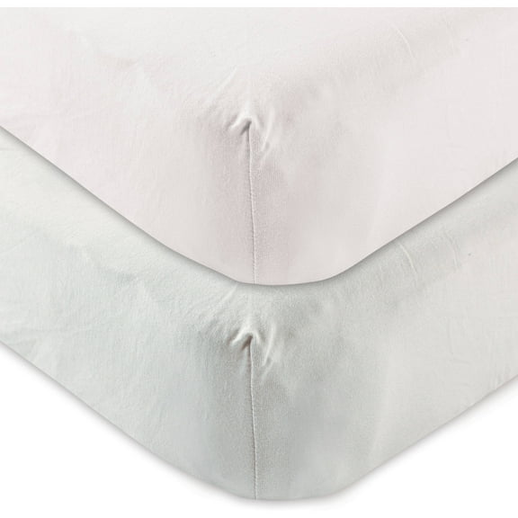 Touched by Nature Baby Boys' and Girls' Organic Cotton Fitted Crib Sheet, 2-Pack, Choose Your Color