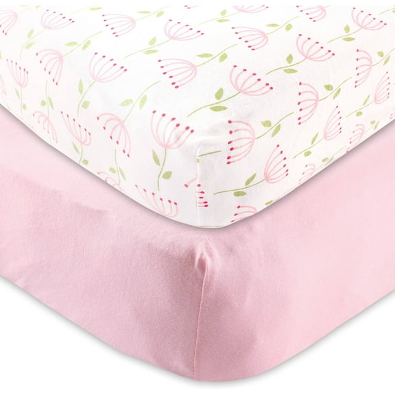 Touched by Nature Baby Boys' and Girls' Organic Cotton Fitted Crib Sheet, 2-Pack, Choose Your Color