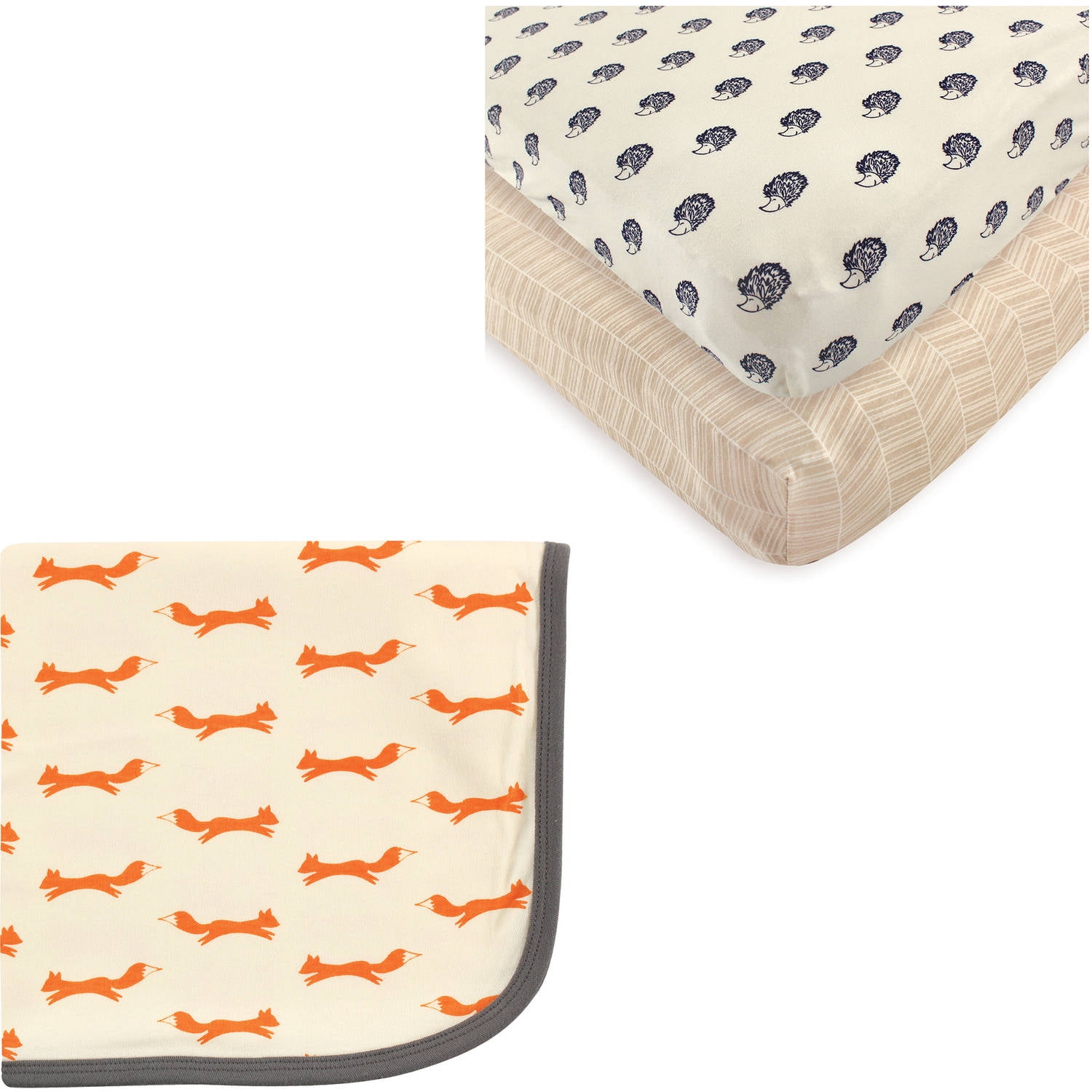 Touched by Nature Baby Boys and Girls Organic Cotton Fitted Crib Sheet 2 Pack and Cotton Swaddle Blanket Choose Your Color Walmart