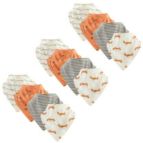Touched by Nature Baby Girl Organic Bandana Bibs, 12 Pack, Fox