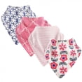thumbnail image 1 of Touched by Nature Baby Girl Organic Cotton Bandana Bibs 4pk, Flower, One Size, 1 of 2