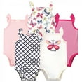 thumbnail image 1 of Touched by Nature Baby Girl Organic Cotton Bodysuits 5pk, Bright Butterflies, 12-18 Months, 1 of 6