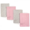 thumbnail image 1 of Touched by Nature Baby Girl Organic Cotton Burp Cloths 4pk, Pink Gray, One Size, 1 of 1