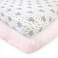 thumbnail image 1 of Touched by Nature Baby Girl Organic Cotton Crib Sheet, Girl Elephant, One Size, 1 of 3