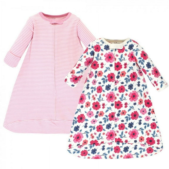 Touched by Nature Baby Girl Organic Cotton Long-Sleeve Wearable Sleeping Bag, Sack, Blanket, Garden Floral, 3-9 Months