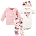 thumbnail image 1 of Touched by Nature Baby Girl Organic Cotton Preemie Layette 4pc Set, Botanical, Preemie, 1 of 5