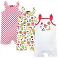 thumbnail image 1 of Touched by Nature Baby Girl Organic Cotton Rompers 3pk, Fruit, 6-9 Months, 1 of 4