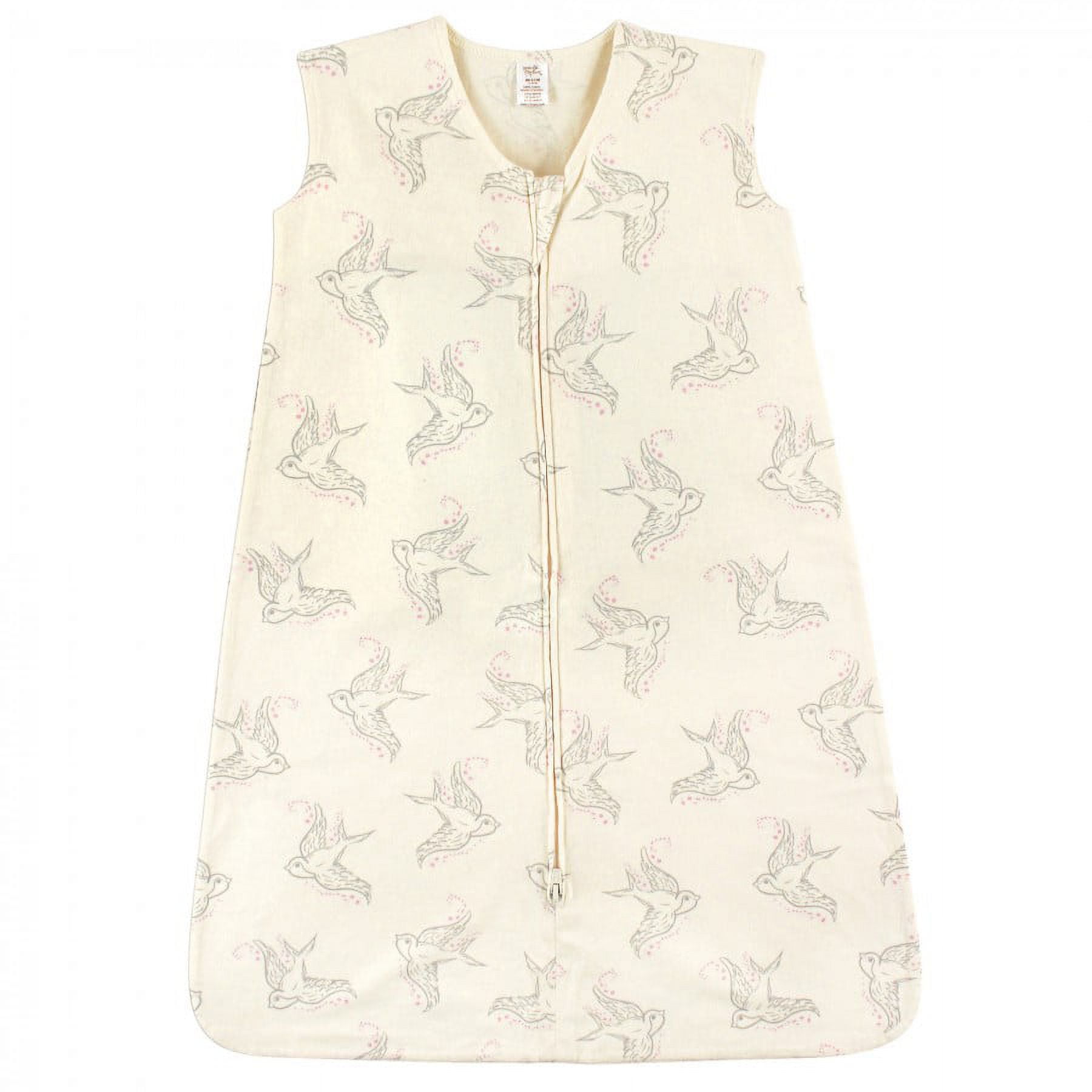 Touched by Nature Baby Girl Organic Cotton Sleeveless Wearable Sleeping Bag, Sack, Blanket, Bird, 12-18 Months