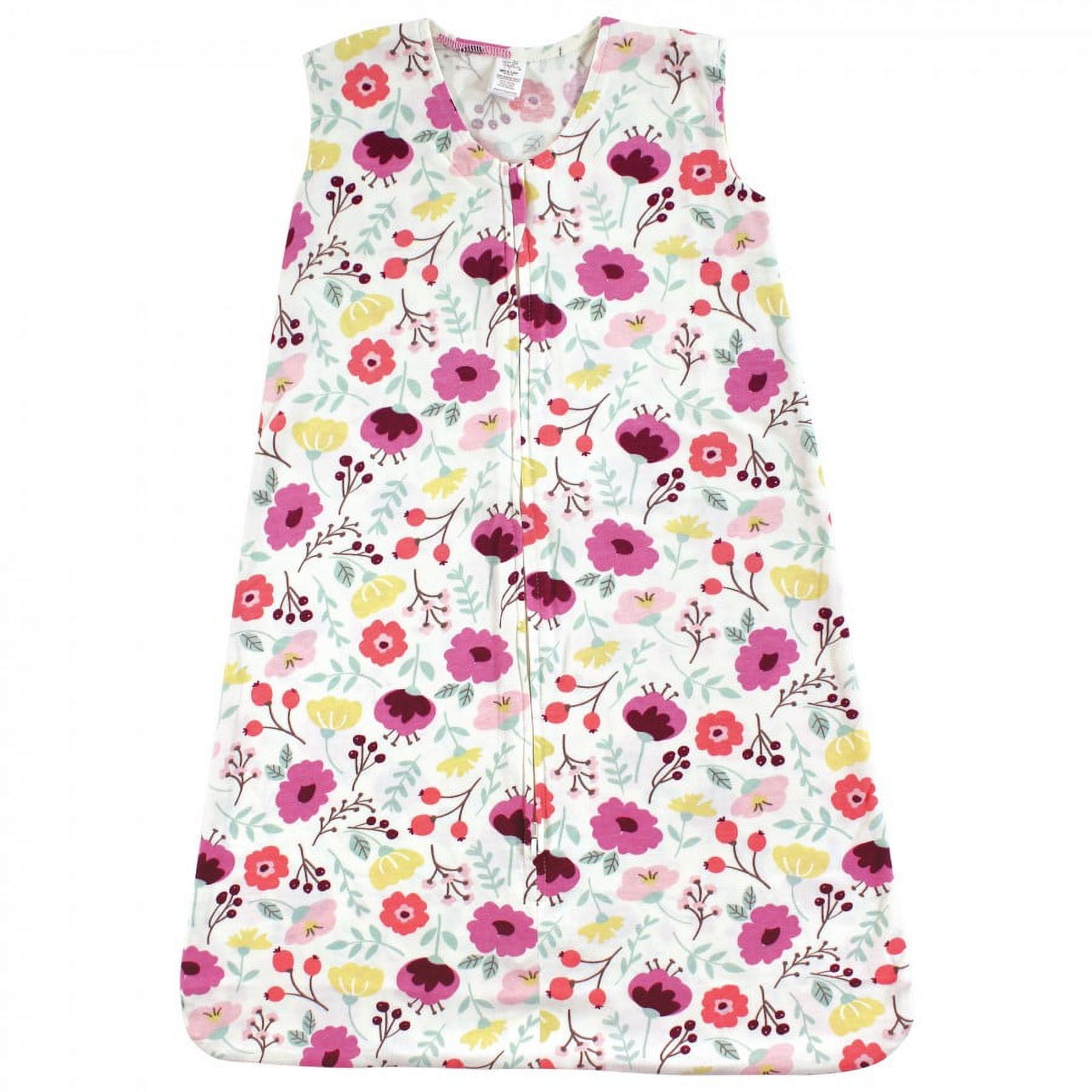 Touched by Nature Baby Girl Organic Cotton Sleeveless Wearable Sleeping Bag, Sack, Blanket, Botanical, 6-12 Months