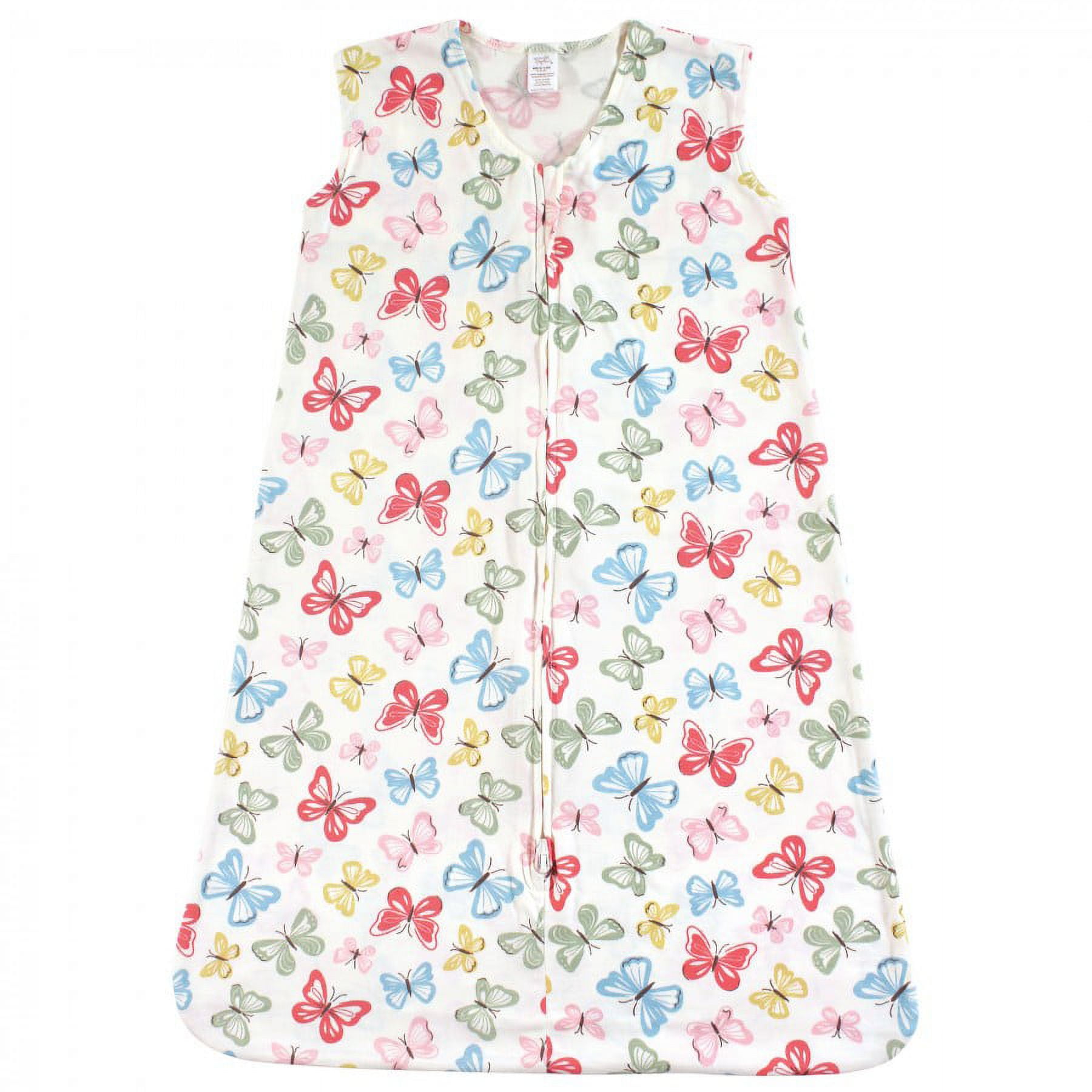 Touched by Nature Baby Girl Organic Cotton Sleeveless Wearable Sleeping Bag, Sack, Blanket, Butterflies, 6-12 Months