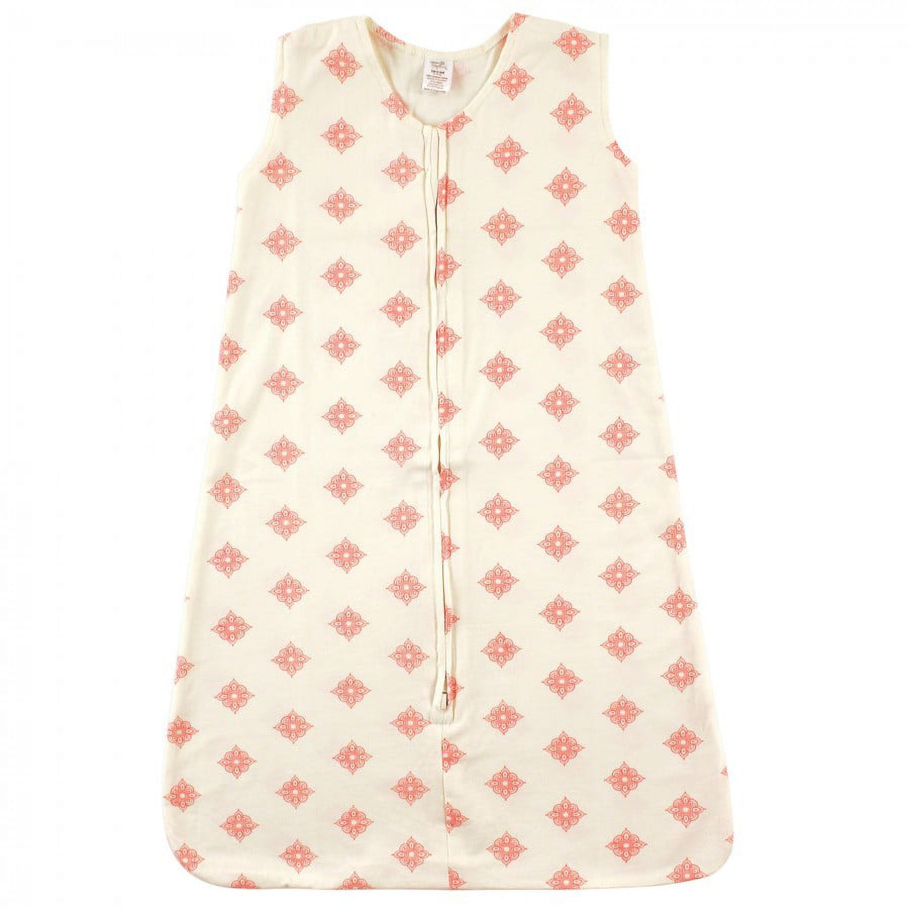 Touched by Nature Baby Girl Organic Cotton Sleeveless Wearable Sleeping Bag, Sack, Blanket, Dainty Rosette, 12-18 Months