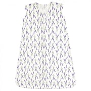 Touched by Nature Baby Girl Organic Cotton Sleeveless Wearable Sleeping Bag, Sack, Blanket, Lavender, 6-12 Months
