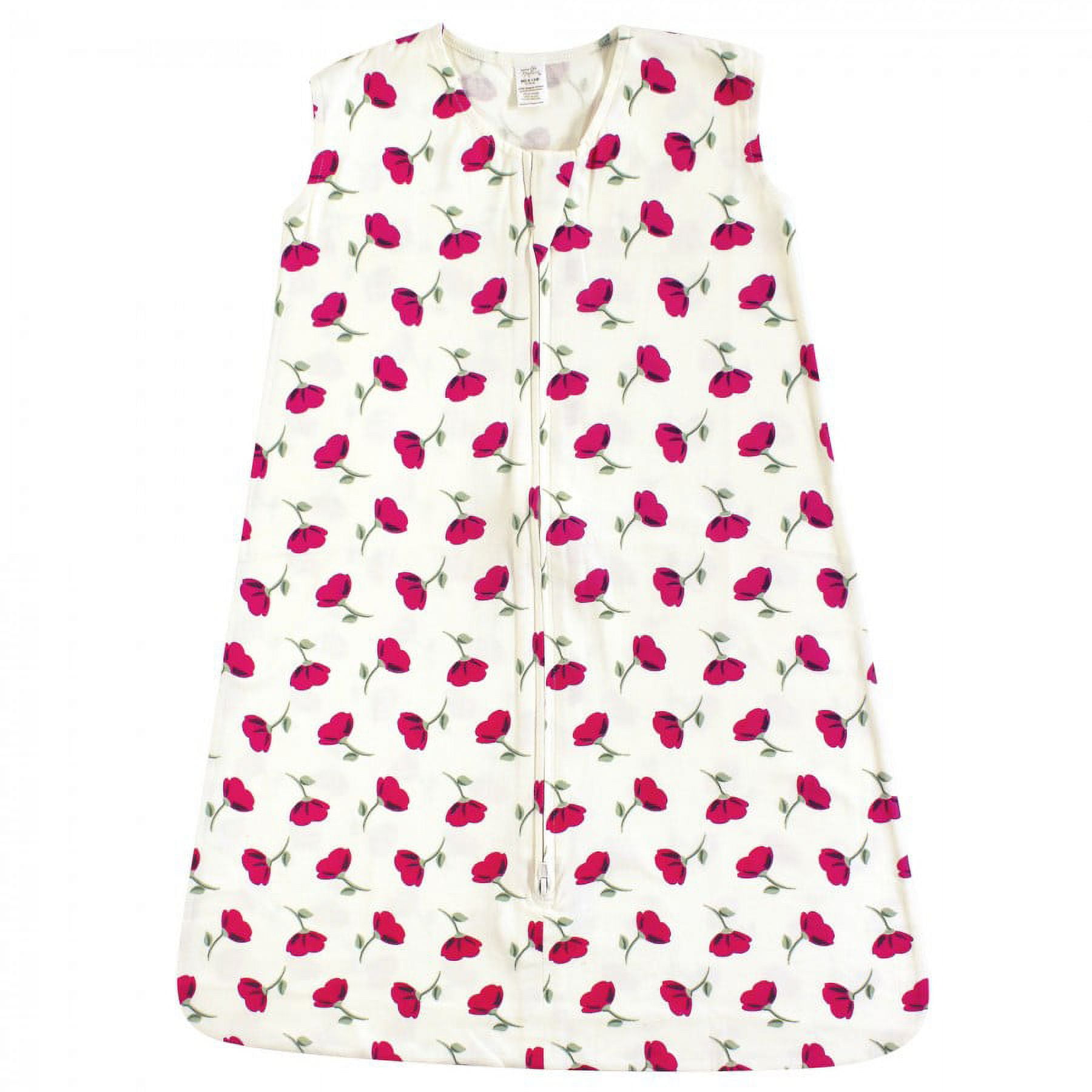 Touched by Nature Baby Girl Organic Cotton Sleeveless Wearable Sleeping Bag, Sack, Blanket, Petals, 6-12 Months