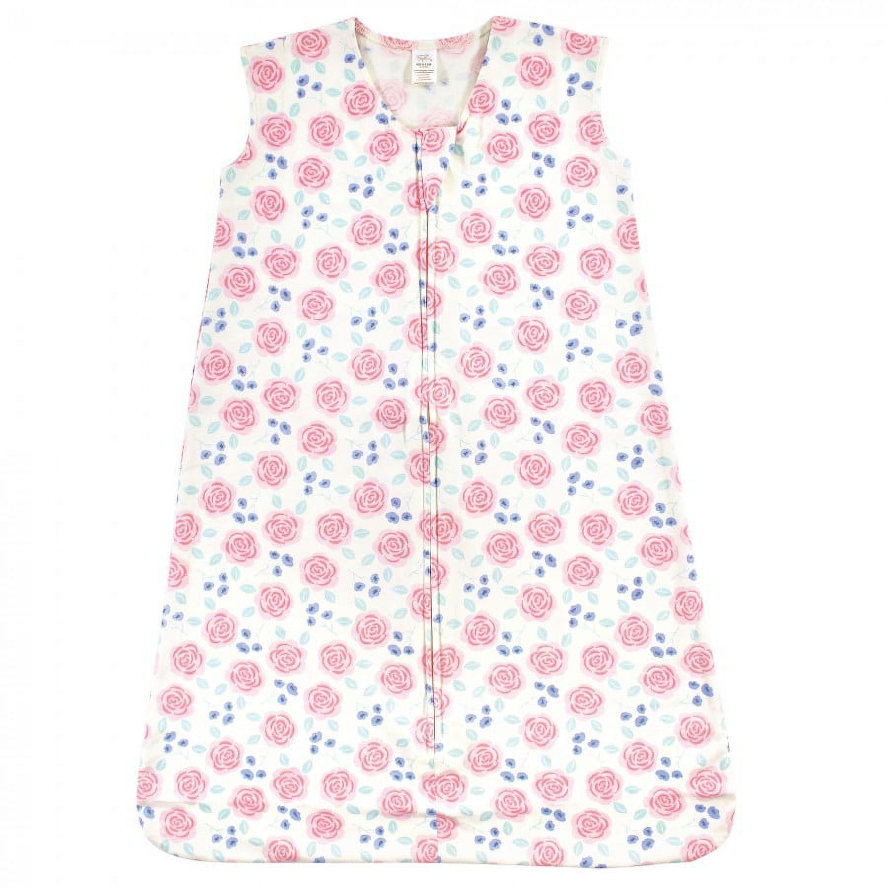 Touched by Nature Baby Girl Organic Cotton Sleeveless Wearable Sleeping Bag, Sack, Blanket, Pink Rose, 12-18 Months