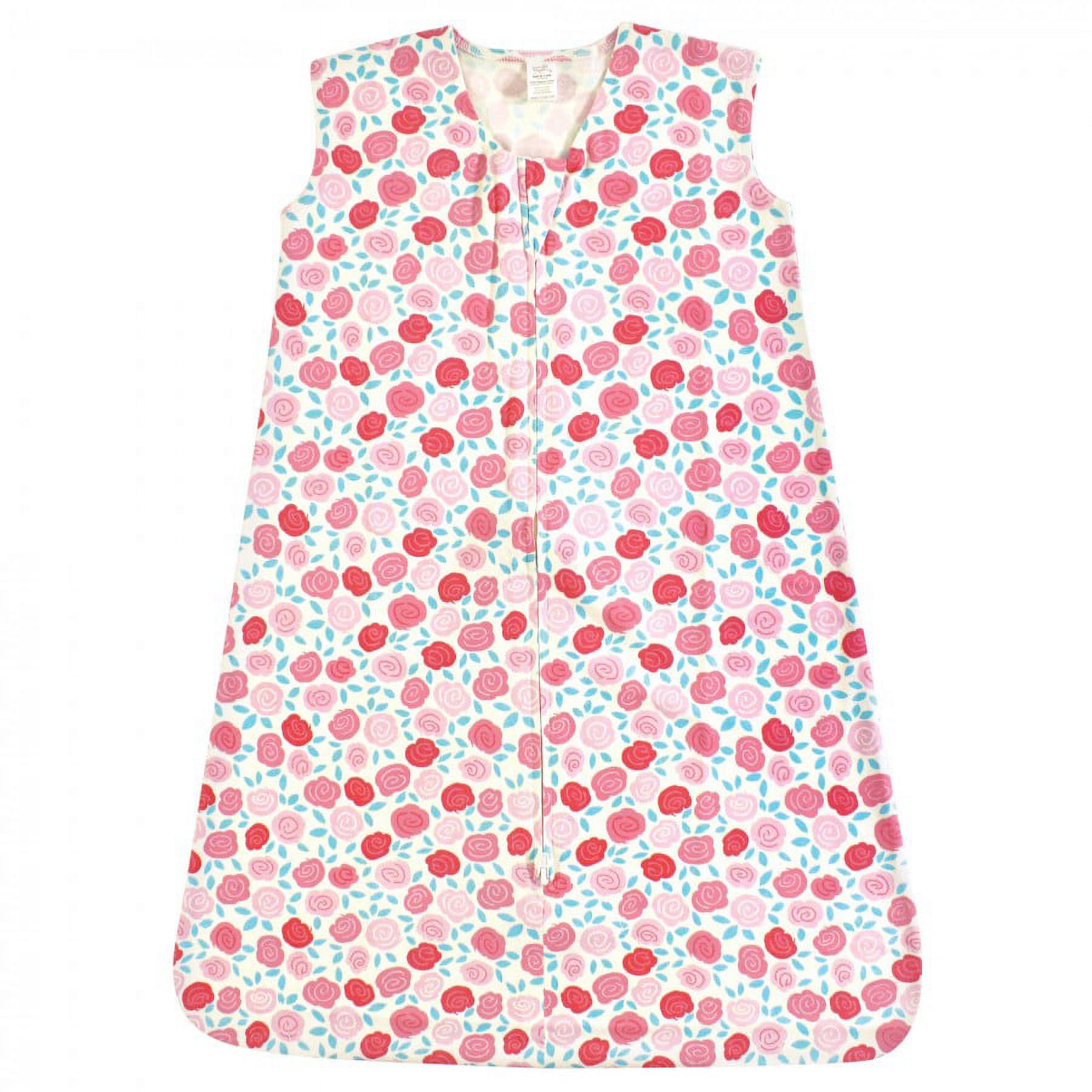 Touched by Nature Baby Girl Organic Cotton Sleeveless Wearable Sleeping Bag, Sack, Blanket, Rosebud, 12-18 Months