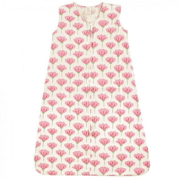 Touched by Nature Baby Girl Organic Cotton Sleeveless Wearable Sleeping Bag, Sack, Blanket, Tulip, 0-6 Months