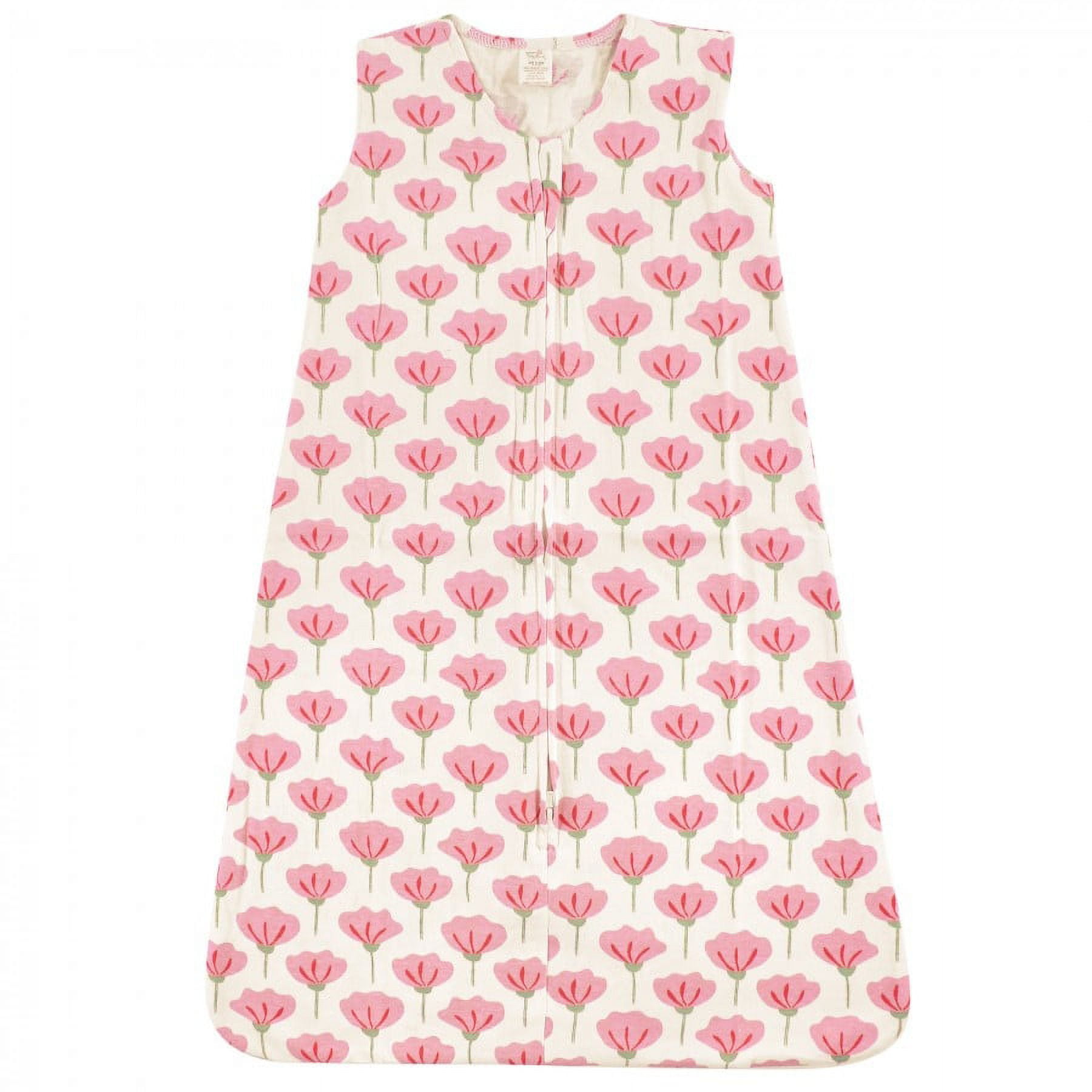 Touched by Nature Baby Girl Organic Cotton Sleeveless Wearable Sleeping Bag, Sack, Blanket, Tulip, 12-18 Months