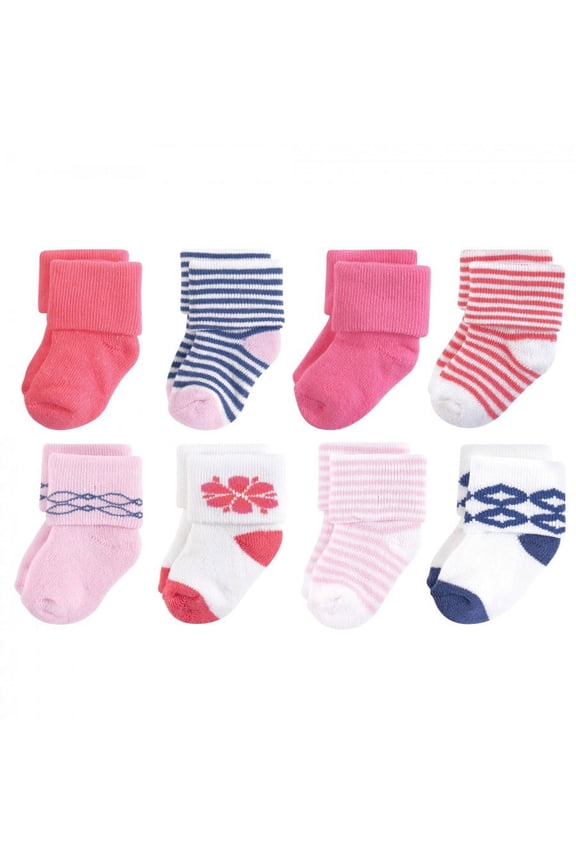 Baby Girl Organic Cotton Socks, Flower, 0-6 Months