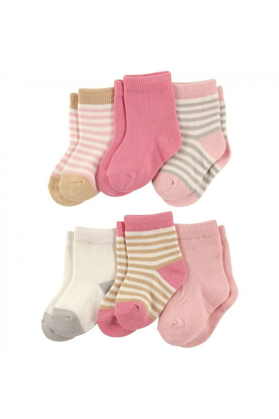 Baby Girl Organic Cotton Socks, Girl Stripes, 12-24 Months