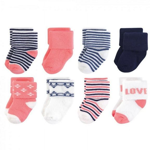 Touched by Nature Baby Girl Organic Cotton Socks, Love, 6-12 Months