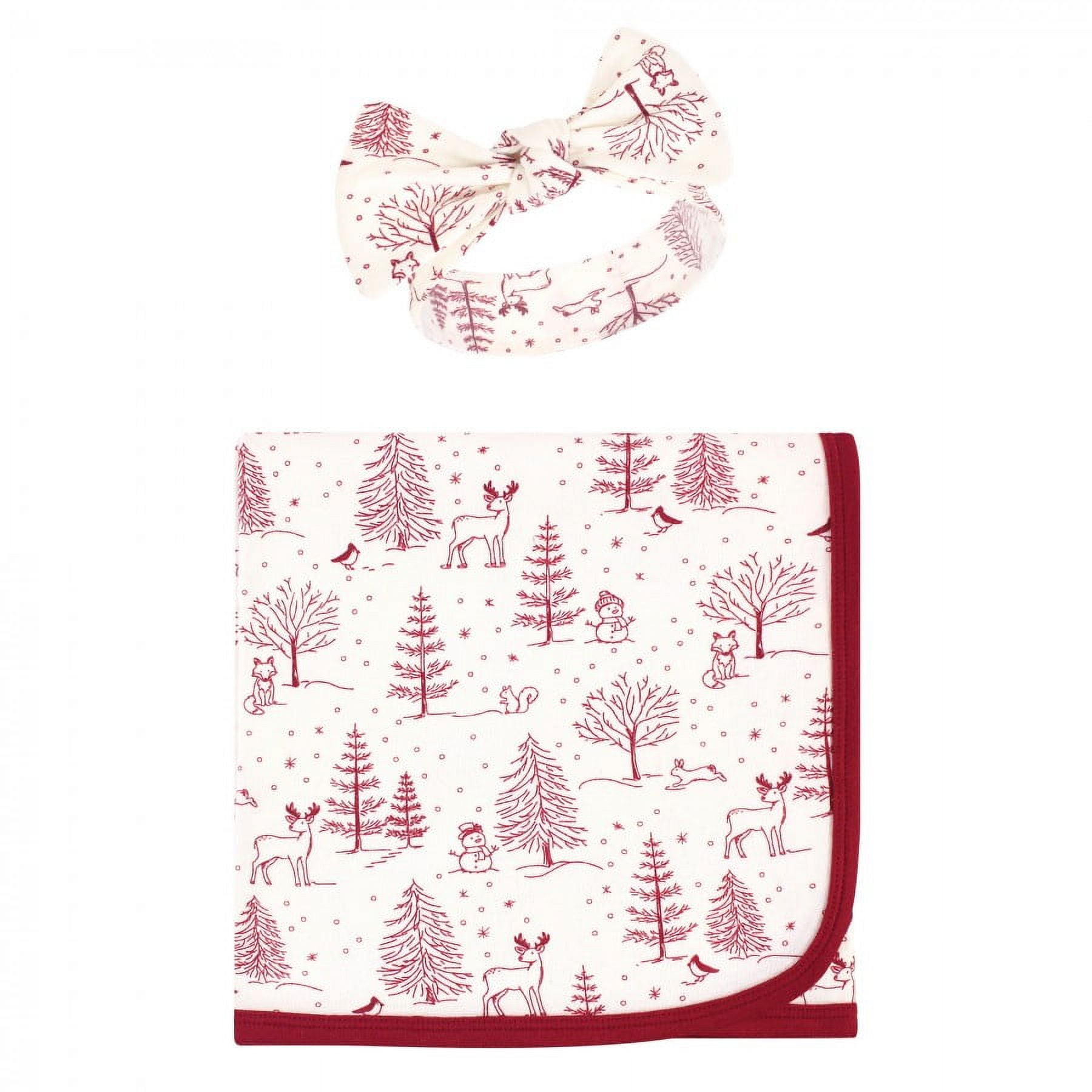 Touched by Nature Baby Girl Organic Cotton Swaddle Blanket and Headband or Cap Ditsy Floral One Size Walmart