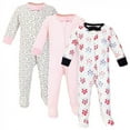 thumbnail image 1 of Touched by Nature Baby Girl Organic Cotton Zipper Sleep and Play 3pk, Floral Dot, 3-6 Months, 1 of 1