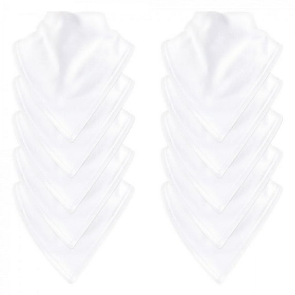 Touched by Nature Baby Organic Cotton Bandana Bibs 10pk, White, One Size