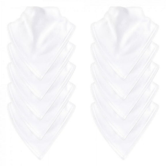 Touched by Nature Baby Organic Cotton Bandana Bibs 10pk, White, One Size
