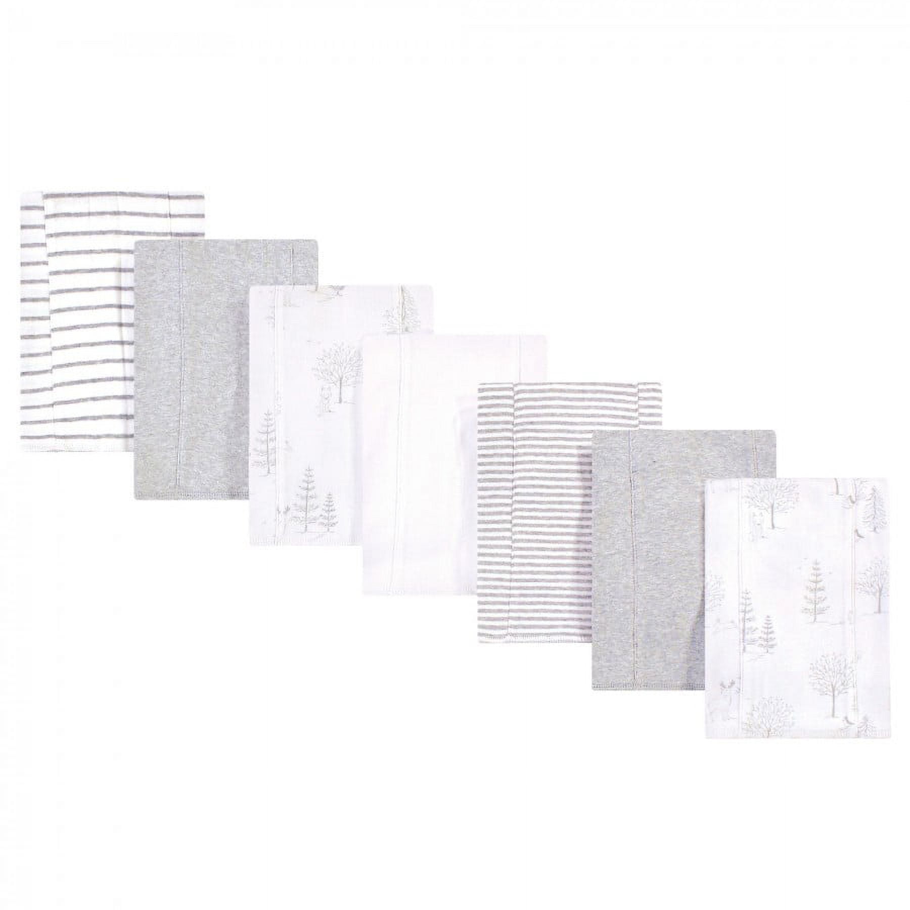 Touched by Nature Baby Organic Cotton Burp Cloths 7pk, Gray Woodland, One Size