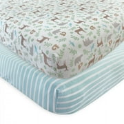 Touched by Nature Baby Organic Cotton Crib Sheet, Forest, One Size