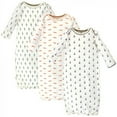 thumbnail image 1 of Touched by Nature Baby Organic Cotton Long-Sleeve Gowns 3pk, Prints, 0-6 Months, 1 of 4