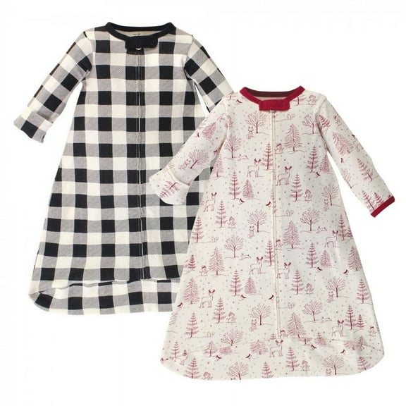 Touched by Nature Baby Organic Cotton Long-Sleeve Wearable Sleeping Bag, Sack, Blanket, Winter Woodland, 0-3 Months