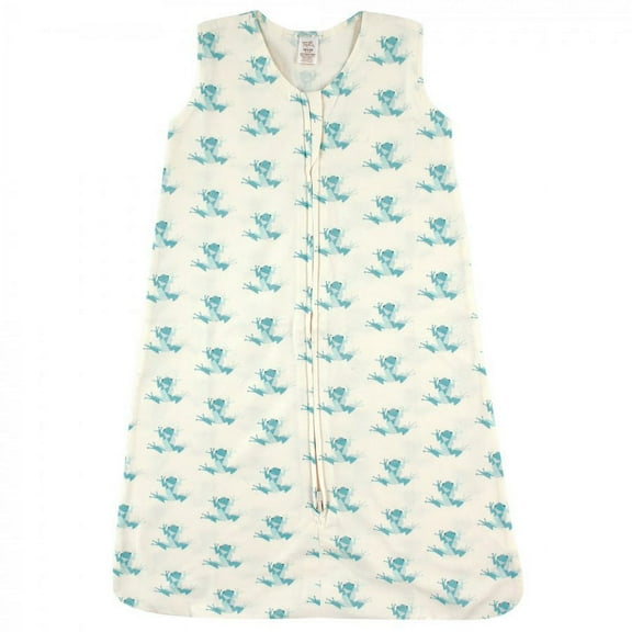Touched by Nature Baby Organic Cotton Sleeveless Wearable Sleeping Bag, Sack, Blanket, Geometric Frog, 12-18 Months