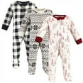 thumbnail image 1 of Touched by Nature Baby Organic Cotton Zipper Sleep and Play 3pk, Winter Woodland, 0-3 Months, 1 of 4