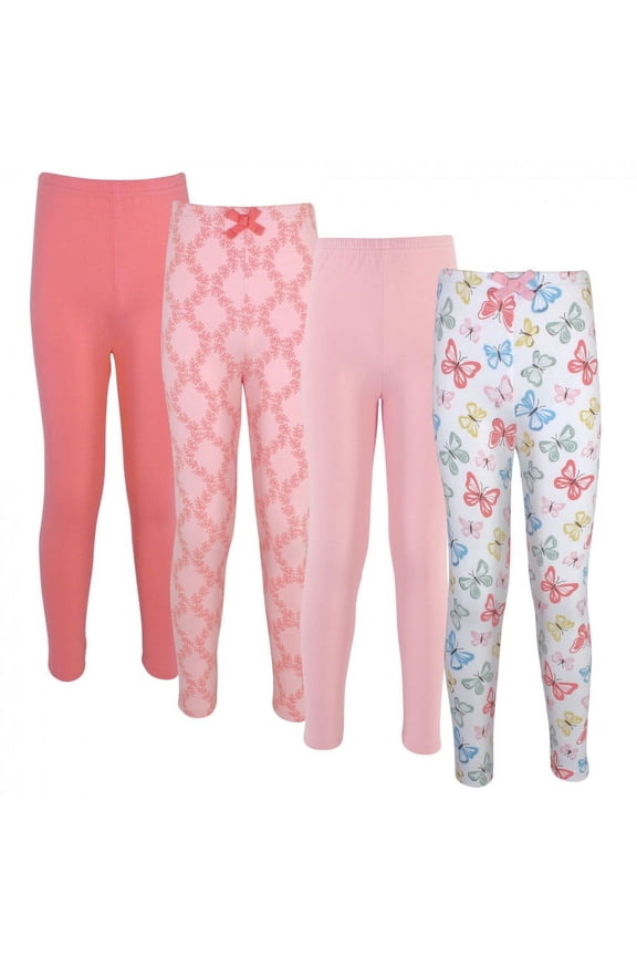 Baby, Toddler, Big Kids and Youth Girl Organic Cotton Leggings 4pk, Butterflies, 10 Years