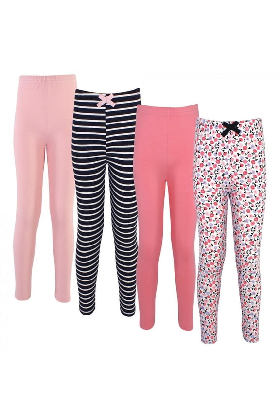 Baby, Toddler, Big Kids and Youth Girl Organic Cotton Leggings 4pk, Ditsy Floral, 14 Years