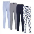 thumbnail image 1 of Touched by Nature Baby, Toddler, Big Kids and Youth Girl Organic Cotton Leggings 4pk, Navy Floral, 0-3 Months, 1 of 5