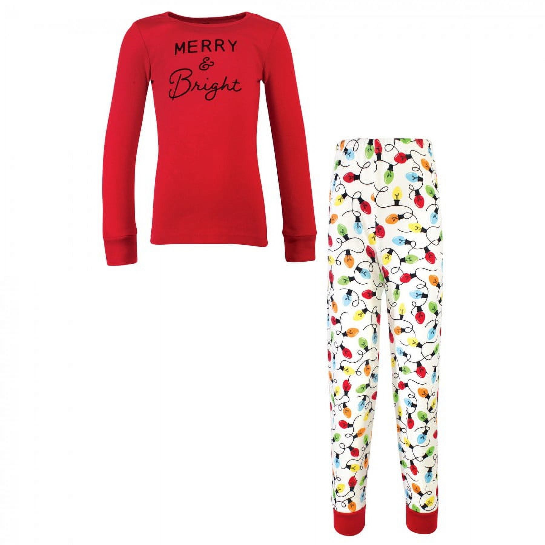 Touched by Nature Baby, Toddler and Kids Unisex Holiday Pajamas, Kids Merry and Bright, 2T