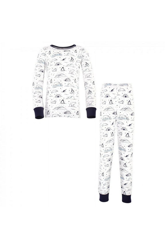 Baby, Toddler and Kids Unisex Organic Cotton Tight-Fit Pajama Set, Arctic, 10 Years