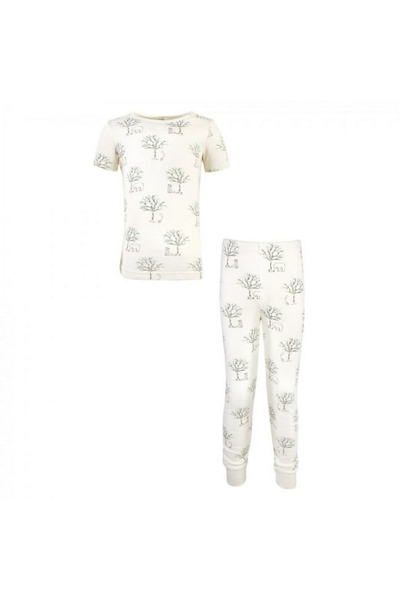 Baby, Toddler and Kids Unisex Organic Cotton Tight-Fit Pajama Set, Birch Trees, 6 Years