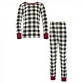 thumbnail image 1 of Touched by Nature Baby, Toddler and Kids Unisex Organic Cotton Tight-Fit Pajama Set, Black Plaid, 12-18 Months, 1 of 1
