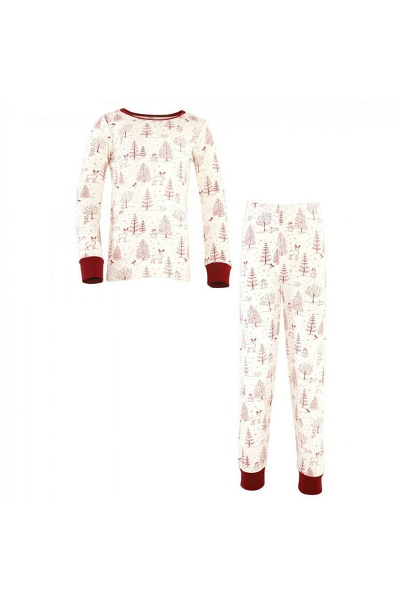 Baby, Toddler and Kids Unisex Organic Cotton Tight-Fit Pajama Set, Winter Woodland, 18-24 Months