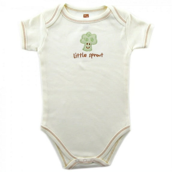 Touched by Nature Baby Unisex Organic Cotton Bodysuits, Broccoli 1-Pack, 6-9 Months