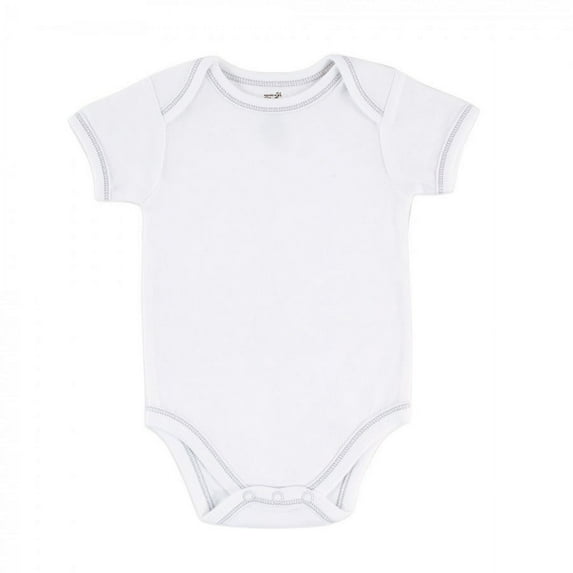 Touched by Nature Baby Unisex Organic Cotton Bodysuits, White Short-Sleeve 1 Pack, 3-6 Months