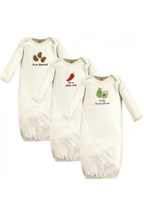 Baby Unisex Organic Cotton Gowns, Guacamole, Preemie/Newborn