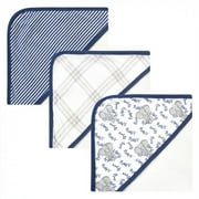 Touched by Nature Baby Unisex Organic Cotton Hooded Towels, Blue Elephant, One Size