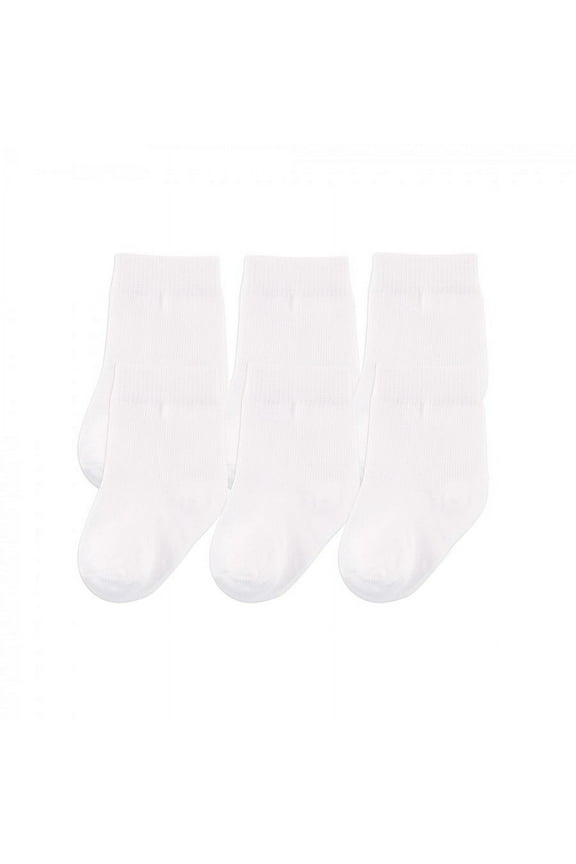 Baby Unisex Organic Cotton Socks, White, 0-6 Months