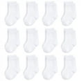thumbnail image 1 of Touched by Nature Baby Unisex Organic Cotton Socks, White 12-Pack, 0-6 Months, 1 of 3