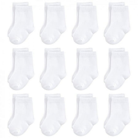Touched by Nature Baby Unisex Organic Cotton Socks, White 12-Pack, 6-12 Months